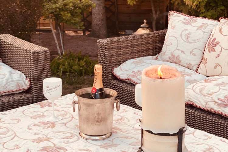 Dom wakacyjny z sauną i jacuzzi dla 4 osób Lubin - Terrace balcony
