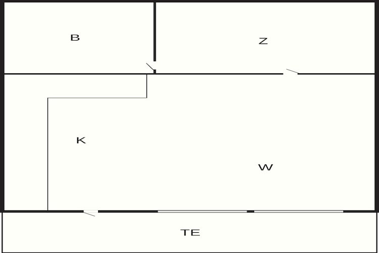Standardhytte til 5 personer25m²-Plattegrond