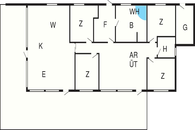 5 Sterne Ferienhaus in Humble-Grundriss