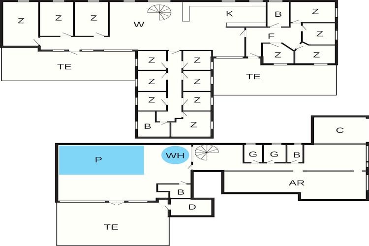 5 sterren vakantie huis in Blokhus - Plattegrond