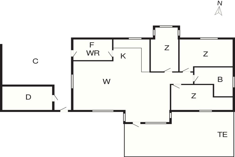 5 Personen vakantie huis in Løkken-Plattegrond