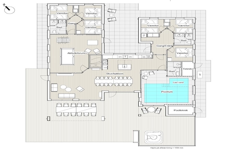 5-sterren vakantiehuis in Henne Beach - Plattegrond