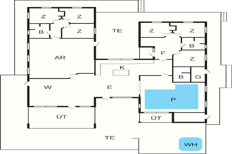 5-sterren vakantiehuis in Henne Beach - Plattegrond
