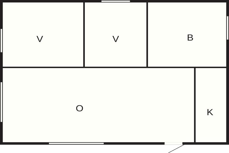 Stor hytte til 6 personer-Plattegrond