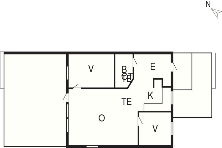 Rustig vakantiehuis aan zee in Læsø-Plattegrond