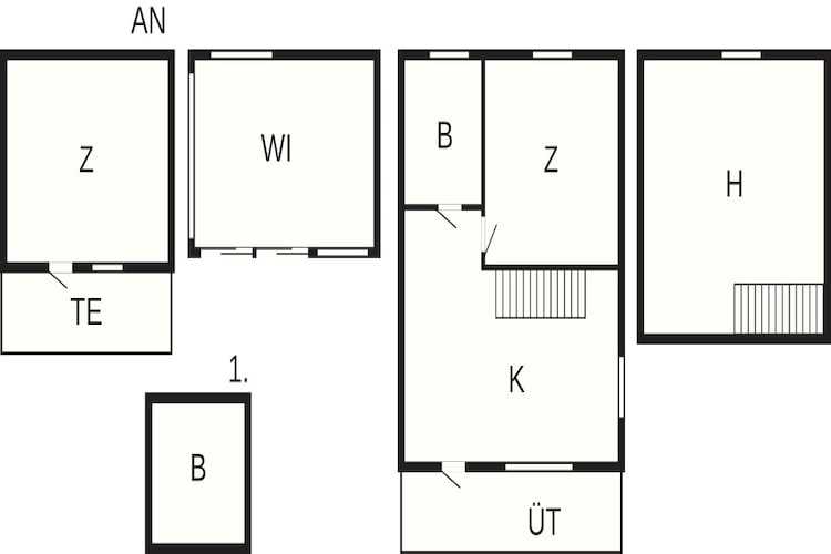 Charmant tuinhuisje in Levide-Plattegrond