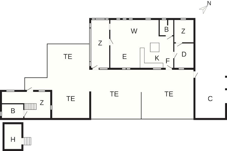 Maison de vacances pour 5 a Hals-Plan d'étage