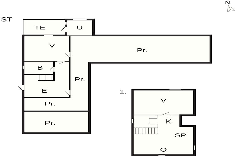 Maison de vacances pour 6 a Thisted-Plan d'étage