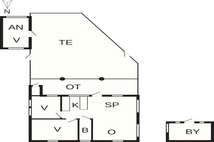 6 Personen vakantie huis in Væggerløse-Plattegrond