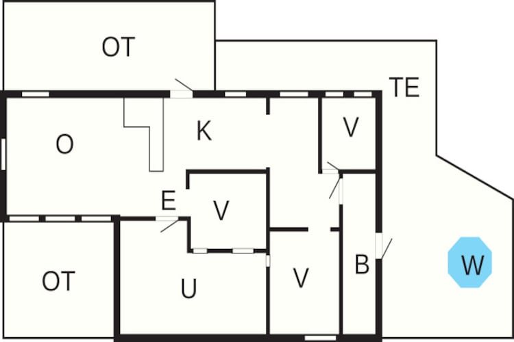 Gezellig toevluchtsoord in het bos met bubbelbad - Plattegrond