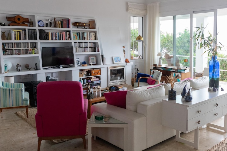 CT 385 AL - Faro's Soulrise Villa - Mojacar - Pool & Artistic Flair close to the Beach-Woonkamer