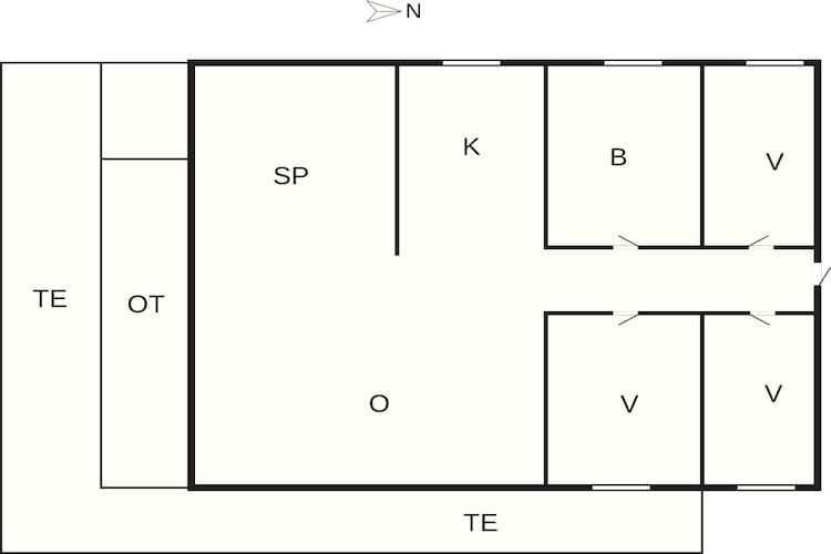 6 person holiday home in Hals - Floor plan