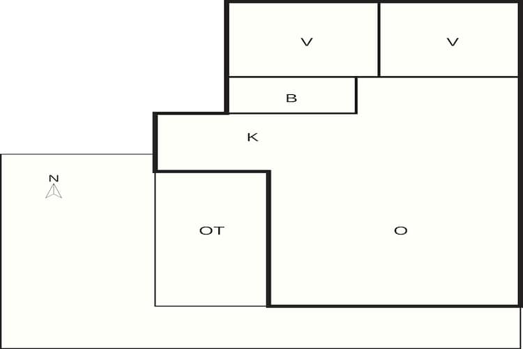Maison de vacances pour 6 a Løkken - Plan