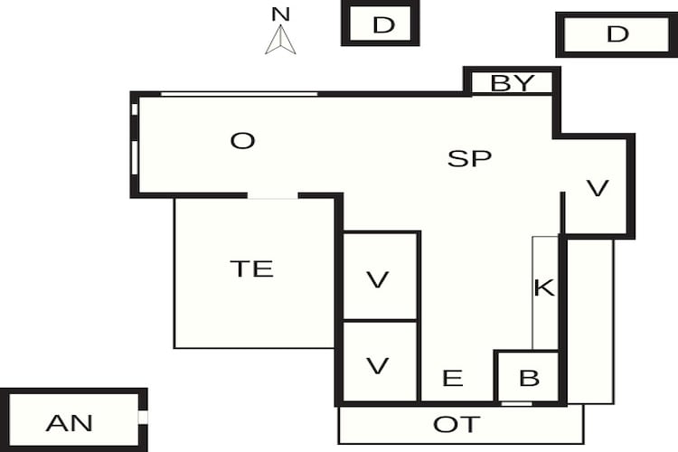 Maison de vacances pour 8 a Hadsund - Plan