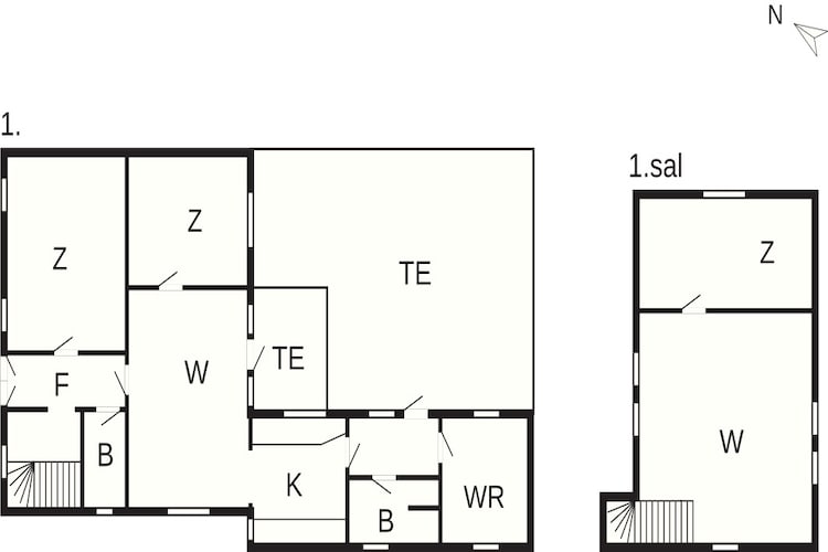 6 person holiday home in Marstal - Floor plan