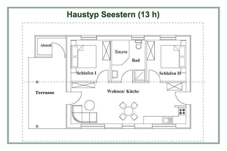 Ferienhaus in Kating - Huus Spatz - Grundriss